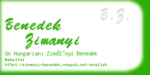 benedek zimanyi business card